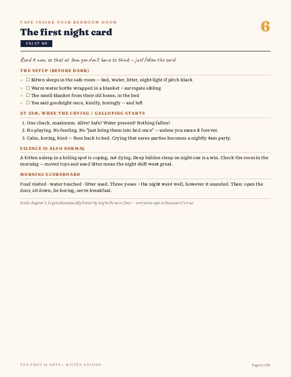 First night card