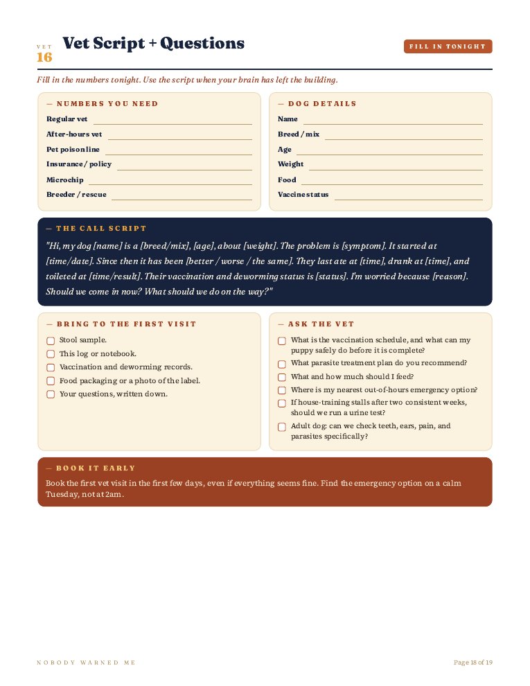 Vet call script